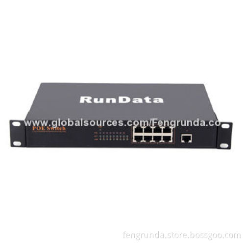 High-power 1U 8-port POE Switch, IEEE802.3 AT Standard